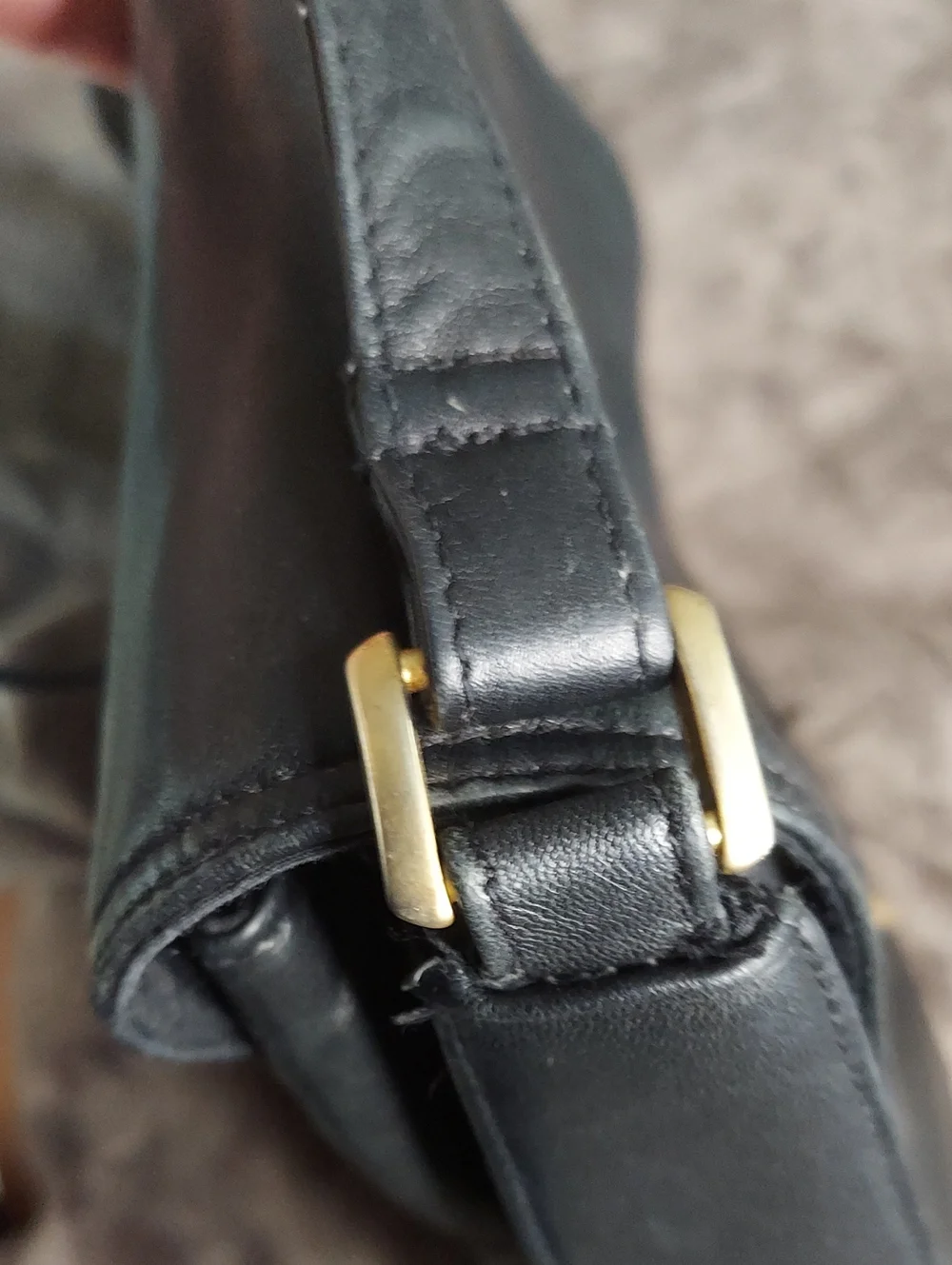 Etienne Aigner Classic Black Leather Shoulder Bag